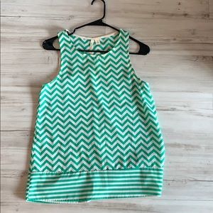 Ivory and green tank